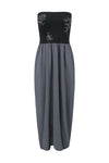 SWAYING 25 Early Autumn Floral Jacquard Tube Dress SW-SW25PF2L01C3-HL Gray Blue
